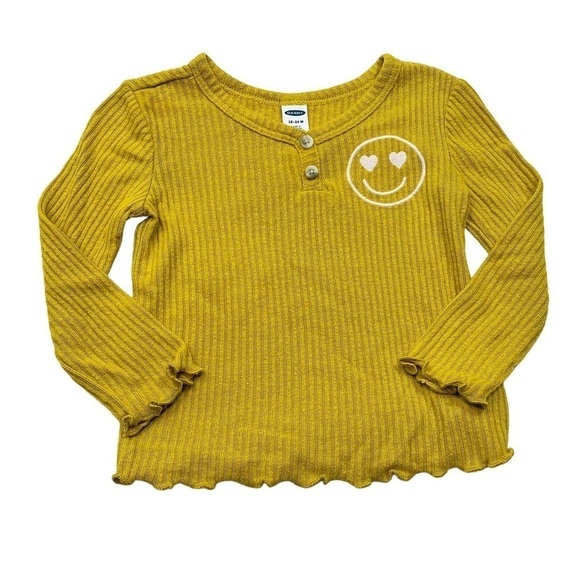 Old Navy Graphic Smiley Face Long Sleeve Tee - Picture 1 of 6